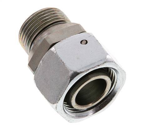 22L & G3/4'' Zink plated Steel Straight Swivel with Male Threads 160 bar NBR O-ring Sealing Cone Adjustable ISO 8434-1