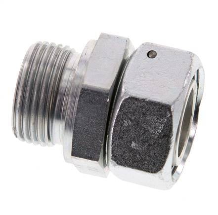 28L & G1'' Zink plated Steel Straight Swivel with Male Threads 160 bar NBR O-ring Sealing Cone Adjustable ISO 8434-1