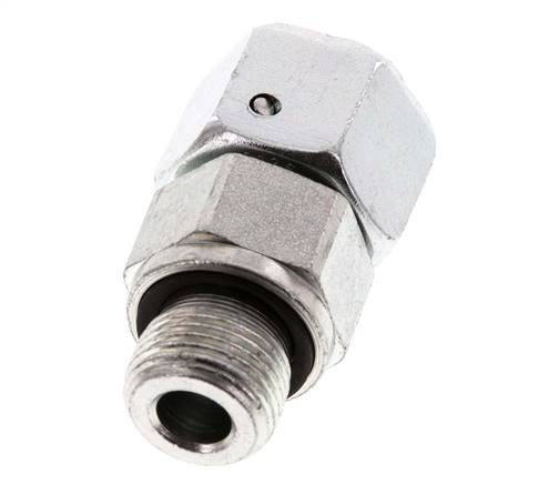 12S & G3/8'' Zink plated Steel Straight Swivel with Male Threads 630 bar NBR O-ring Sealing Cone Adjustable ISO 8434-1