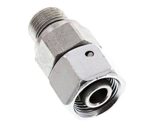 12S & G3/8'' Zink plated Steel Straight Swivel with Male Threads 630 bar NBR O-ring Sealing Cone Adjustable ISO 8434-1