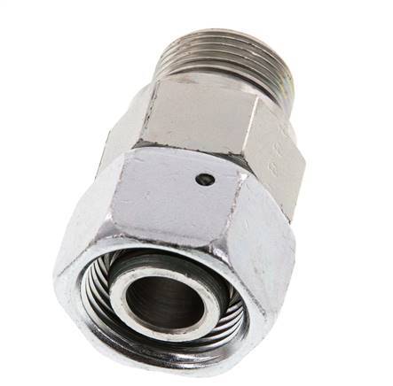 20S & G3/4'' Zink plated Steel Straight Swivel with Male Threads 400 bar NBR O-ring Sealing Cone Adjustable ISO 8434-1