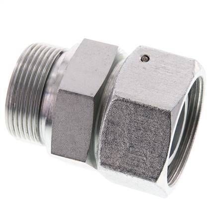 38S & G1-1/2'' Zink plated Steel Straight Swivel with Male Threads 315 bar NBR O-ring Sealing Cone Adjustable ISO 8434-1