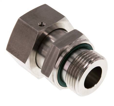25S & G1'' Stainless Steel Straight Swivel with Male Threads 400 bar FKM O-ring Sealing Cone Adjustable ISO 8434-1