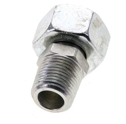 18L & 1/2'' NPT Zink plated Steel Straight Swivel with Male Threads 315 bar Adjustable ISO 8434-1