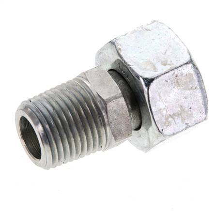 18L & 1/2'' NPT Zink plated Steel Straight Swivel with Male Threads 315 bar Adjustable ISO 8434-1