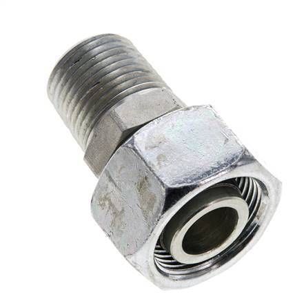 18L & 1/2'' NPT Zink plated Steel Straight Swivel with Male Threads 315 bar Adjustable ISO 8434-1