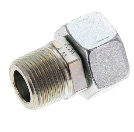 22L & 3/4'' NPT Zink plated Steel Straight Swivel with Male Threads 160 bar Adjustable ISO 8434-1