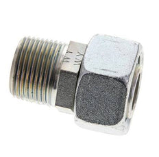 22L & 3/4'' NPT Zink plated Steel Straight Swivel with Male Threads 160 bar Adjustable ISO 8434-1