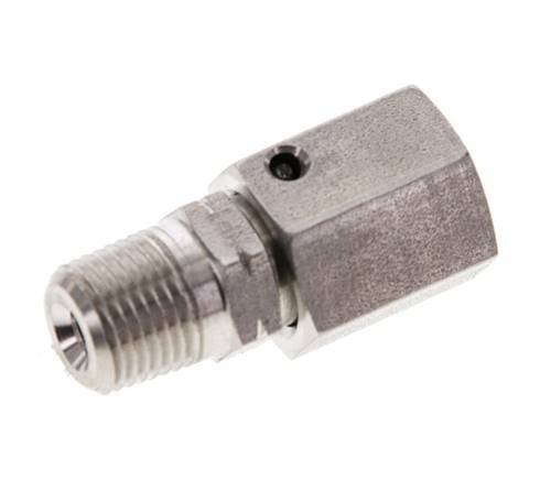 6L & 1/8'' NPT Stainless Steel Straight Swivel with Male Threads 315 bar FKM O-ring Sealing Cone Adjustable ISO 8434-1