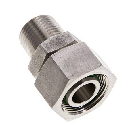 18L & 1/2'' NPT Stainless Steel Straight Swivel with Male Threads 315 bar FKM O-ring Sealing Cone Adjustable ISO 8434-1