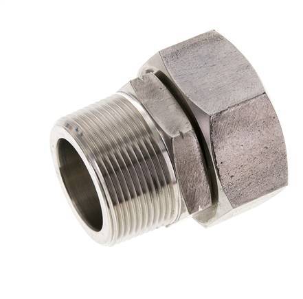 42L & 1-1/2'' NPT Stainless Steel Straight Swivel with Male Threads 160 bar FKM O-ring Sealing Cone Adjustable ISO 8434-1