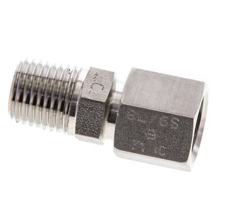 6S & 1/4'' NPT Stainless Steel Straight Swivel with Male Threads 630 bar FKM O-ring Sealing Cone Adjustable ISO 8434-1