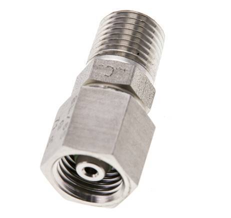 6S & 1/4'' NPT Stainless Steel Straight Swivel with Male Threads 630 bar FKM O-ring Sealing Cone Adjustable ISO 8434-1
