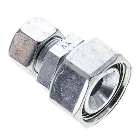 15L & 28L Zink plated Steel Straight Cutting Fitting with Swivel 160 bar NBR O-ring Sealing Cone ISO 8434-1