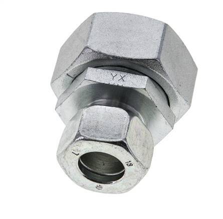 18L & 35L Zink plated Steel Straight Cutting Fitting with Swivel 160 bar NBR O-ring Sealing Cone ISO 8434-1