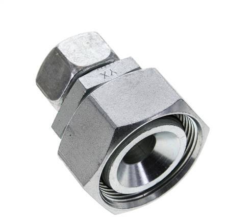 18L & 35L Zink plated Steel Straight Cutting Fitting with Swivel 160 bar NBR O-ring Sealing Cone ISO 8434-1
