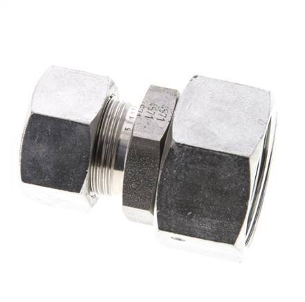 18L & 28L Stainless Steel Straight Cutting Fitting with Swivel 160 bar FKM O-ring Sealing Cone ISO 8434-1