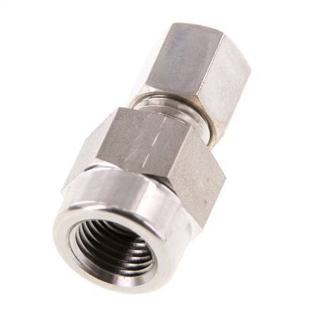 6L & G1/4'' Stainless Steel Straight Compression Fitting with Female Threads for Pressure Gauges 315 bar ISO 8434-1