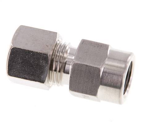 10L & G1/4'' Stainless Steel Straight Compression Fitting with Female Threads for Pressure Gauges 315 bar ISO 8434-1