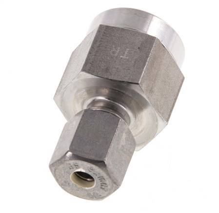 6S & G1/2'' Stainless Steel Straight Compression Fitting with Female Threads for Pressure Gauges 500 bar ISO 8434-1