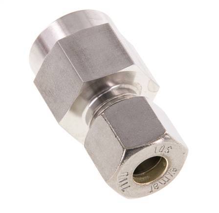 10S & G1/2'' Stainless Steel Straight Compression Fitting with Female Threads for Pressure Gauges 450 bar ISO 8434-1