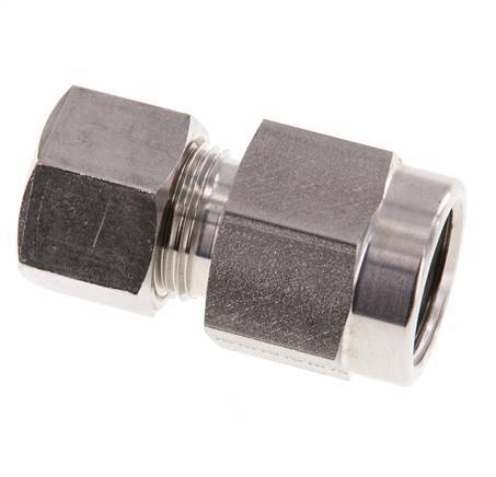 12S & G1/2'' Stainless Steel Straight Compression Fitting with Female Threads for Pressure Gauges 400 bar ISO 8434-1