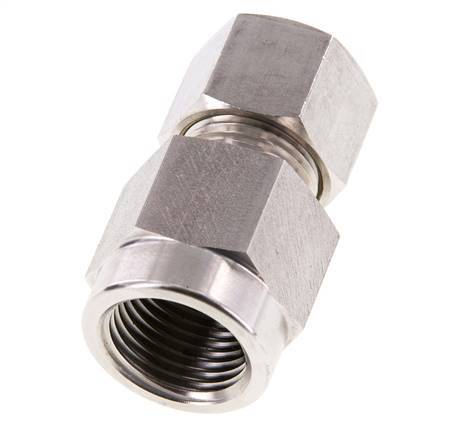 12S & G1/2'' Stainless Steel Straight Compression Fitting with Female Threads for Pressure Gauges 400 bar ISO 8434-1
