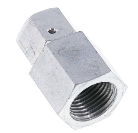 10S & G1/2'' Zink plated Steel Straight Swivel with Female Threads for Pressure Gauges 630 bar NBR Sealing Cone ISO 8434-1