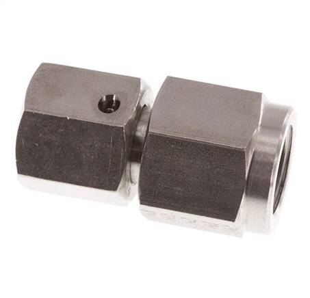 8L & G1/4'' Stainless Steel Straight Swivel with Female Threads for Pressure Gauges 315 bar FKM Sealing Cone ISO 8434-1