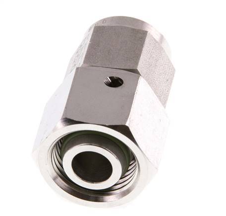 12L & G1/4'' Stainless Steel Straight Swivel with Female Threads for Pressure Gauges 315 bar FKM Sealing Cone ISO 8434-1