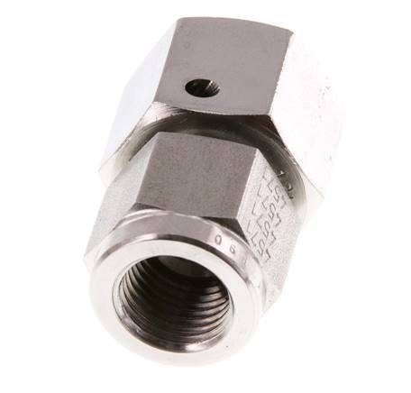 12L & G1/4'' Stainless Steel Straight Swivel with Female Threads for Pressure Gauges 315 bar FKM Sealing Cone ISO 8434-1