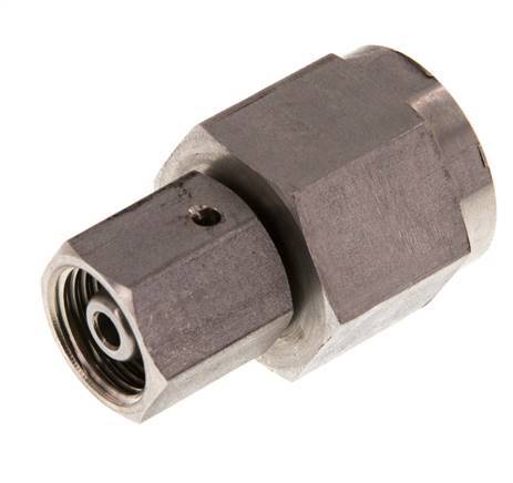 8S & G1/2'' Stainless Steel Straight Swivel with Female Threads for Pressure Gauges 630 bar FKM Sealing Cone ISO 8434-1