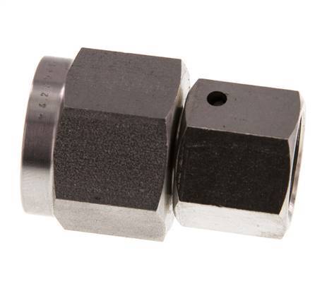 10S & G1/2'' Stainless Steel Straight Swivel with Female Threads for Pressure Gauges 630 bar FKM Sealing Cone ISO 8434-1