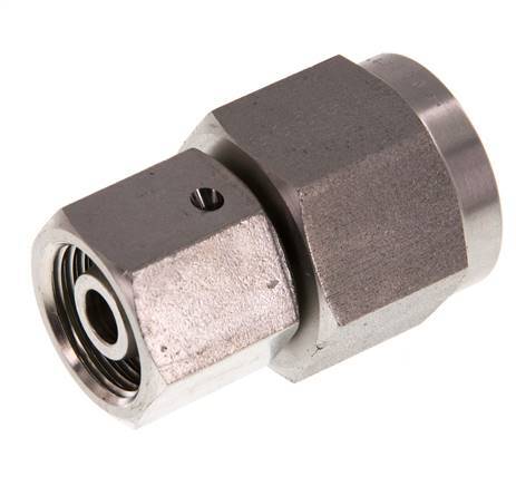 10S & G1/2'' Stainless Steel Straight Swivel with Female Threads for Pressure Gauges 630 bar FKM Sealing Cone ISO 8434-1