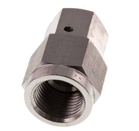 10S & G1/2'' Stainless Steel Straight Swivel with Female Threads for Pressure Gauges 630 bar FKM Sealing Cone ISO 8434-1