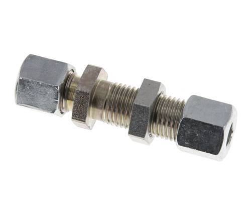 8L Zink plated Steel Straight Cutting Fitting Bulkhead 315 bar ISO 8434-1 [2 Pieces]