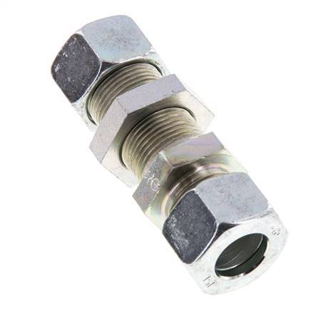 15L Zink plated Steel Straight Cutting Fitting Bulkhead 315 bar ISO 8434-1