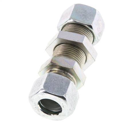 15L Zink plated Steel Straight Cutting Fitting Bulkhead 315 bar ISO 8434-1