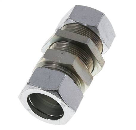 35L Zink plated Steel Straight Cutting Fitting Bulkhead 160 bar ISO 8434-1