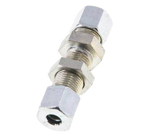 8S Zink plated Steel Straight Cutting Fitting Bulkhead 630 bar ISO 8434-1