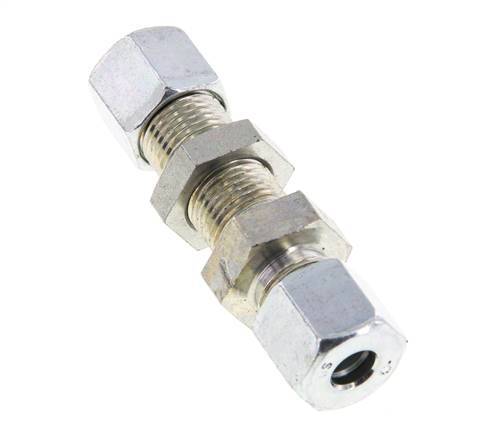 8S Zink plated Steel Straight Cutting Fitting Bulkhead 630 bar ISO 8434-1