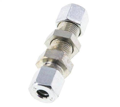 8S Zink plated Steel Straight Cutting Fitting Bulkhead 630 bar ISO 8434-1