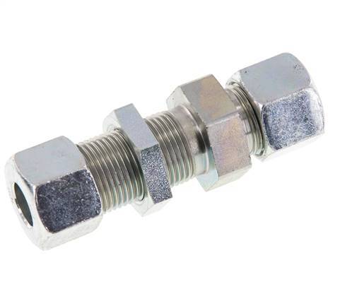 12S Zink plated Steel Straight Cutting Fitting Bulkhead 630 bar ISO 8434-1