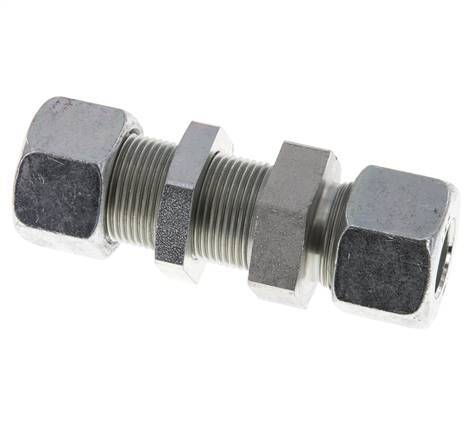 16S Zink plated Steel Straight Cutting Fitting Bulkhead 400 bar ISO 8434-1