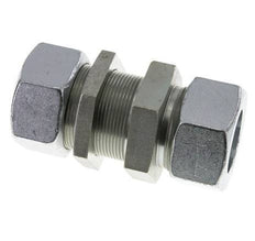 38S Zink plated Steel Straight Cutting Fitting Bulkhead 315 bar ISO 8434-1