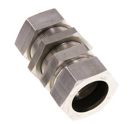 42L Stainless Steel Straight Cutting Fitting Bulkhead 160 bar ISO 8434-1