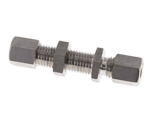 6L Stainless Steel Straight Compression Fitting Bulkhead 315 bar ISO 8434-1