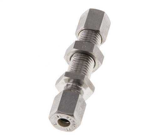 6L Stainless Steel Straight Compression Fitting Bulkhead 315 bar ISO 8434-1