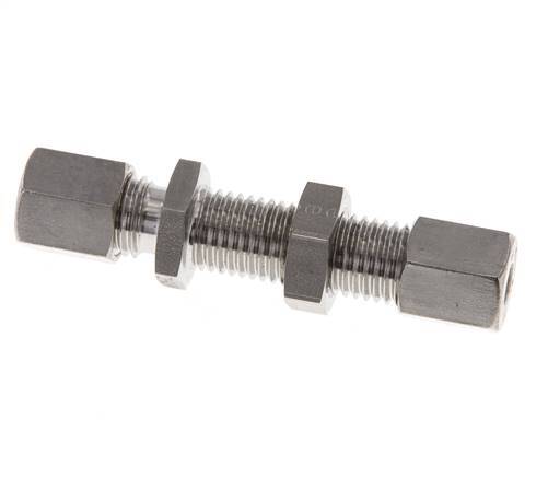 6L Stainless Steel Straight Compression Fitting Bulkhead 315 bar ISO 8434-1