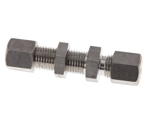 6S Stainless Steel Straight Compression Fitting Bulkhead 500 bar ISO 8434-1